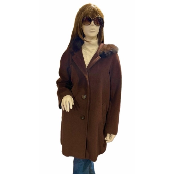 Ellen Tracy Fur Trim Coat (85% OFF) - Picture 1 of 6